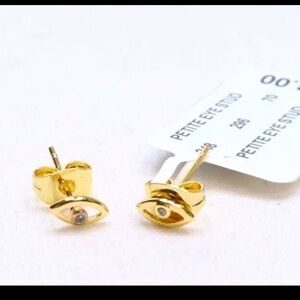 AQUA Gold Over .925 Sterling Silver Post Earrings NWT